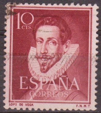 España 1950 1072 Sello º Literatos Lope de Vega Timbre Espagne Spain Spagna